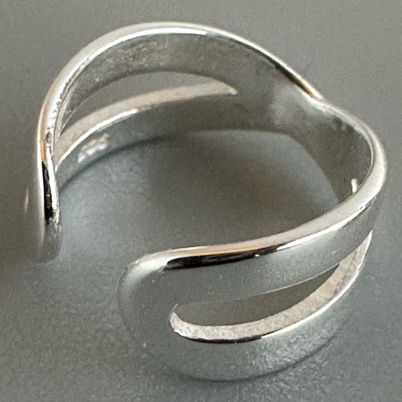 Sterling Silver Criss-Cross Ear Cuff – No Piercing Sleek Wrap Band - Picture 8 of 8